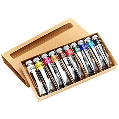 Immagine di Maimeri Scatola in Cartone con 9 tubi Assortiti 60ml Colori a Olio Classico