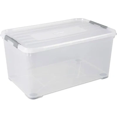 Immagine di Curver 243857 Scatola di immagazzinaggio HANDY impilabile (L x L A) 800 500 687 mm Trasparente, Argento 1 pz.