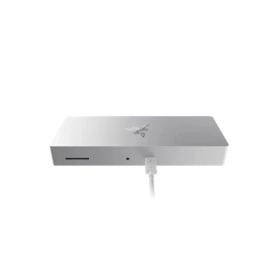 Immagine di Razer Thunderbolt 4 Dock (Mercury) Hub Premium con illuminazione RGB per Windows e Mac (10 porte in una, uscita a due display 4K o un 8K) Bianco
