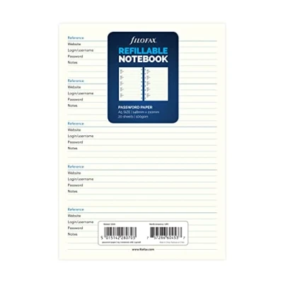 Immagine di Filofax B152028 Ricarica per notebook, formato A5, carta password