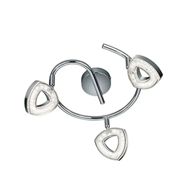Immagine di Reality R82139106 Tours Girandola a LED, 3 Spots Integrati in Diffusore Triangolo, Cromato