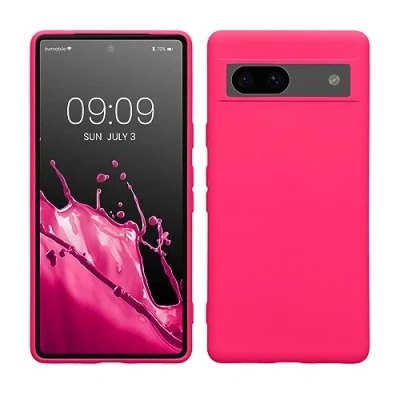 Immagine di kwmobile Custodia Compatibile con Google Pixel 7a Cover Back Case per Smartphone in Silicone TPU Protezione Gommata rosa shocking