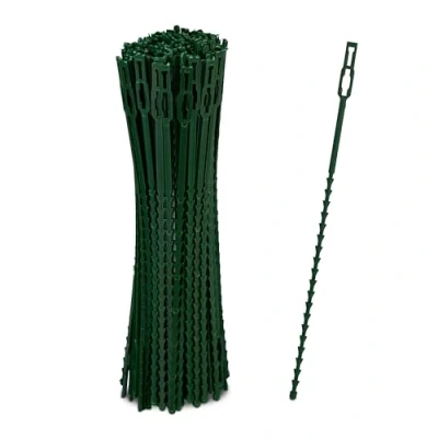 Immagine di Relaxdays Set 200 Fascette da Giardinaggio, Lunghe 23 cm, in Plastica, per Pomodori e Piante Rampicanti, Multiuso, Verde, 100%