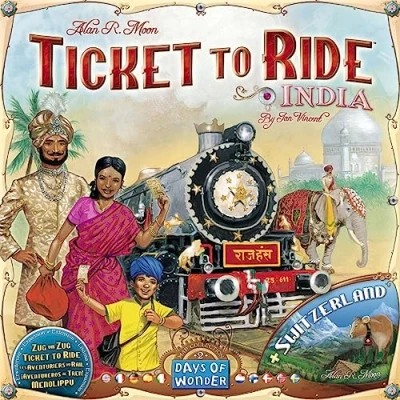 Immagine di Days of Wonder , Ticket to Ride India Board Game EXPANSION Ages 8+ For 2 5 players Average Playtime 30 60 Minutes