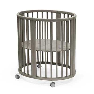 Immagine di Stokke Sleepi Mini, Hazy Grey Culla ovale adatta per 0 6 mesi base regolabile in altezza, ruote girevoli bloccabili, materasso traforata la circolazione dell&#039;aria