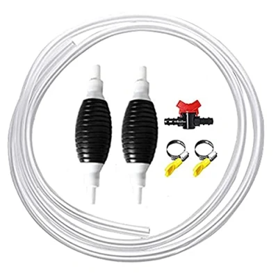 Immagine di Pompa Trasferimento Liquido dell&#039;Acqua,Pompa a sifone Manuale portatile, Acqua Di Mandata Del Gasolio,2 Pz + 2 m Tubo Flessibile Valvola