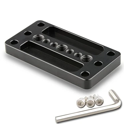 Immagine di CAMVATE fotocamera formaggio piastra di base treppiede montaggio con filettatura 1/4&quot; e 3/8&quot; foro per binario DSLR Cage stabilizzatore