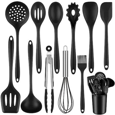 Immagine di ROYOUZI 22Pcs Utensili da Cucina Silicone, Mestoli Resistente al Calore Set Antigraffio Senza BPA, Antiaderenti con Ganci