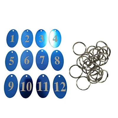 Immagine di Sourcemall, Targhette numerate in lega di alluminio con portachiavi 1 100 Blue