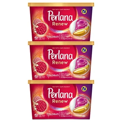 Immagine di 3x Perlana Renew Colorati All in 1 Caps Detersivo Capsule per Lavatrice 3 Confezioni da 18