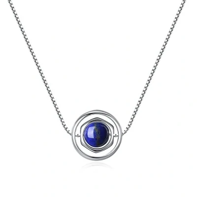 Immagine di OAI Collana Donna con Pendente Esagonale e Lapislazzuli in Argento, Ciondolo Chakra Pietre Benefiche Naturali Genuine