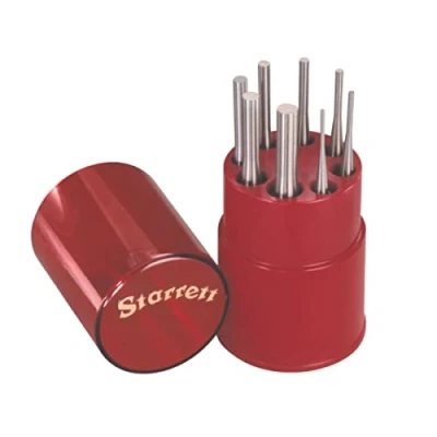 Immagine di Starrett S565PC Set 8 di punzoni paralleli in confezione rotonda, cui 1x num. art. 565A/B/C/D/E/F/G/H, custodia plastica