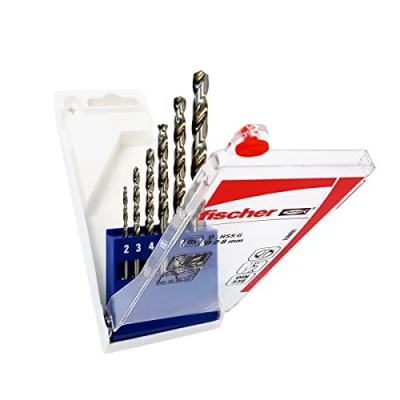 Immagine di Fischer Set Punte Trapano Professionali per Metallo Hss, Trasparente, Ø 2 8 mm (6 Punte)