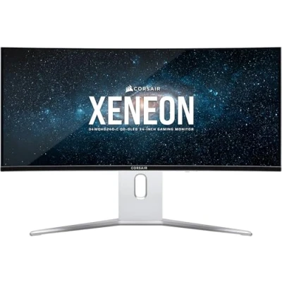 Immagine di Corsair XENEON 34WQHD240 C 34 Pollici QD OLED Curvo Monitor Gaming 3440 x 1440, 240Hz, 0,03ms GtG, Compatibilità con G Sync, FreeSync Premium, HDR400, HDMI 2.1, DisplayPort 1.4, USB Bianco