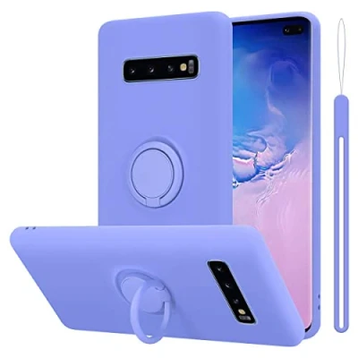 Immagine di Cadorabo Custodia Compatibile con Samsung Galaxy S10 Plus in Liquid Lila Chiaro per Cellulare Silicone TPU Flessibile Anello Paraurti Cover Posteriore Ultra Sottile