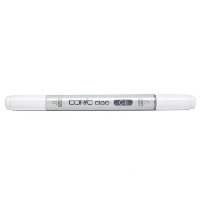 Immagine di Copic Ciao Pennarello Grafico con Doppia Punta, 11 g , Grigio (Cool Gray No. 0), 12 x 150 mm