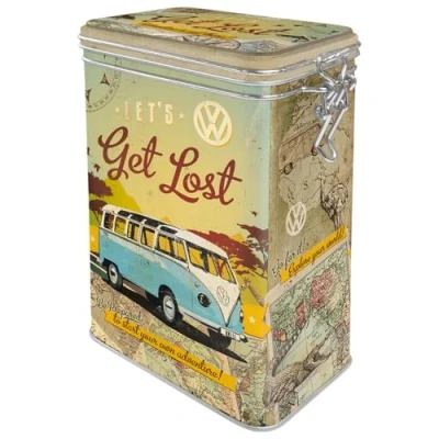 Immagine di Nostalgic Art Contenitori da caffè retrò Bulli T1 Let&#039;s Get Lost Idea Regalo per i Bus VW, con Coperchio Salva Aroma, Design Vintage, 1,3 l