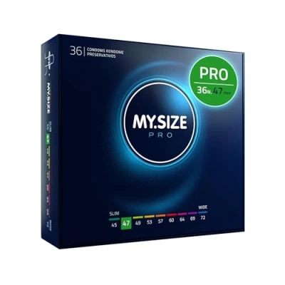 Immagine di MY.SIZE preservativi classici misura 1 I 47 mm di larghezza 36 pezzi confezione mega premium extra sottili fedeli al tatto 0,07 spessore delle pareti