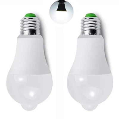 Immagine di FOLGEMIR 2 PACK lampada LED con rilevatore di movimento, sensore PIR, 230 V, 12 W, E27, 6000 K bianco freddo, 1020 lumen, perfetto per le scale, garage, sala, cortile, corridoio, terrazzo