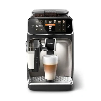 Immagine di Philips Domestic Appliances 5400 Series Macchina da Caffè Automatica Montalatte LatteGo, 12 Bevande, Display Intuitivo, 4 Profili Utente, Cromato (EP5547/90)