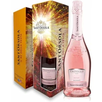 Immagine di Casa Sant&#039;Orsola Prosecco D.O.C. Rosè Millesimato Extra Dry, 11%, Confezione Regalo, da Uve Glera e Pinot Nero, Gusto Delicato con Note Fruttate Floreali, 6x750 ml