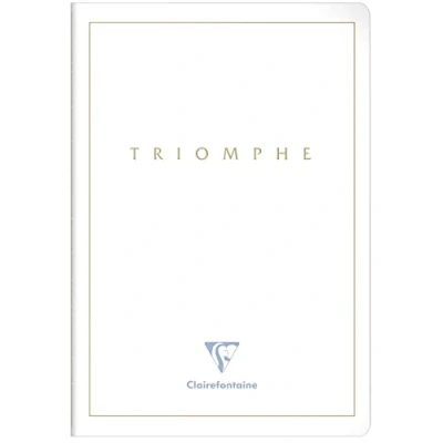Immagine di Clairefontaine Triomphe 36176C Quaderno a righe con copertina in cartoncino dorato, formato A4, 21 x 29,7 cm, 96 pagine righe, 90 g, colore: Bianco