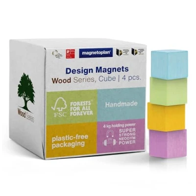 Immagine di Magnetoplan Magnete Cube (L x L A) 20 mm Rosa, Arancione chiaro, Verde Azzurro 4 pz. 16653410