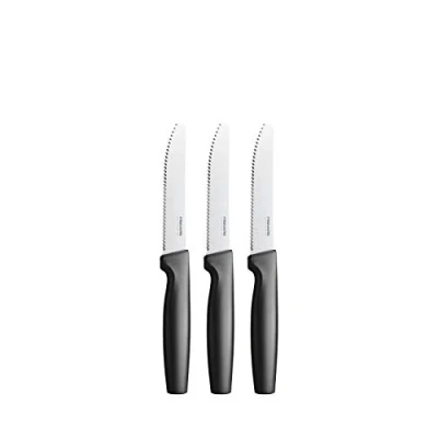 Immagine di Fiskars Set di coltelli da tavola, 3 pezzi, Functional Form, Acciaio inox/Plastica, Nero, 1057562