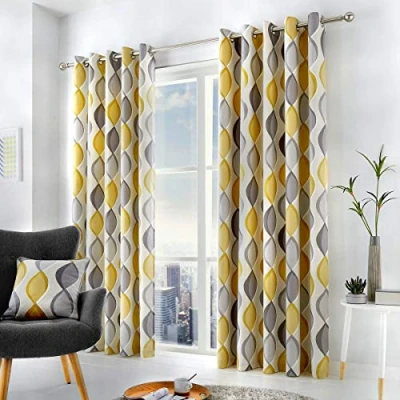 Immagine di Fusion tende con occhielli, 100% cotone, grigio, 167,6 cm larghezza x 137,2 goccia (168 137 cm)