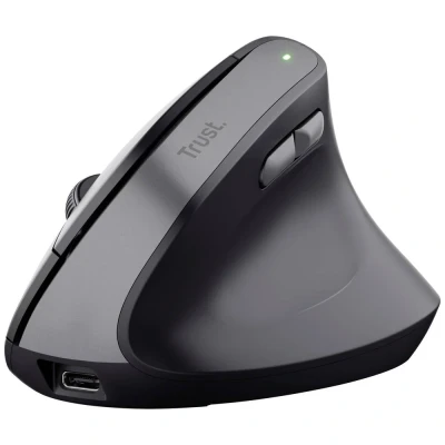 Immagine di Trust TM 270 Mouse ergonomico Senza fili Ottico Nero 6 Tasti 800 dpi, 1200 1600 2400 dpi Ergonomico, Pulsanti silenziosi, Rotella di scorrimento