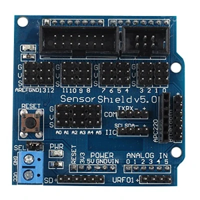 Immagine di HALJIA Sensor Shield v5.0 scheda di espansione Compatibile con Arduino UNO Mega R3 2560 Duemilanove robot expansion Module