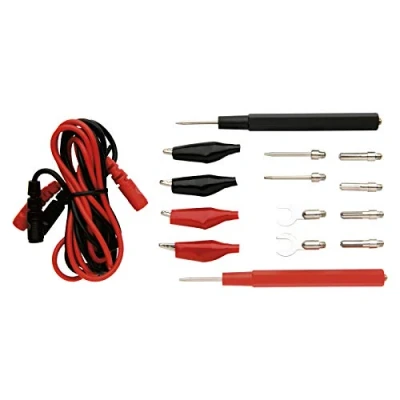Immagine di EMOS Kit di misurazione universale per multimetro, punte cavo prova, prolunga 14 + 2, set sonde S4001N, nero e rosso