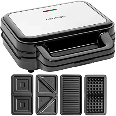 Immagine di CONCEPT Hausgeräte Sandwich maker con piastre intercambiabili 4 in 1 SV3070, 900 W, nero
