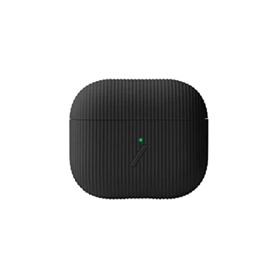 Immagine di custodia Native Union Curve Per AirPods (Gen 3) Elegante in silicone testurizzata Compatibile con la ricarica wireless Qi 3 (Slate)