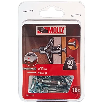 Immagine di Molly m11110 xj tasselli metallici a espansione con vite M5 Ø 5 x 36 mm, Grigio, Set di 16 pezzi