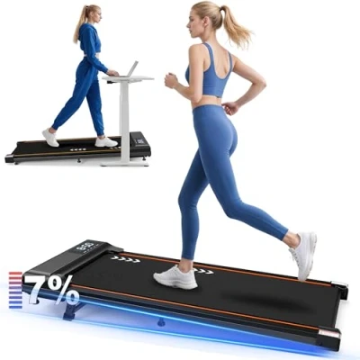 Immagine di VOWVIT tapis roulant per casa, con display a LED, 2 in 1, motore 2,25 HP, velocità 1 6 km/h, garanzia anni (pendenza del 7% Bluetooth)