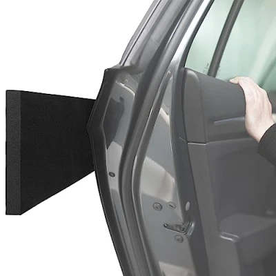 Immagine di ECENCE 4x Paracolpi Adesive garage 30x10x1,5cm Protezion porte auto Nero muro garage, Protettore per pareti di