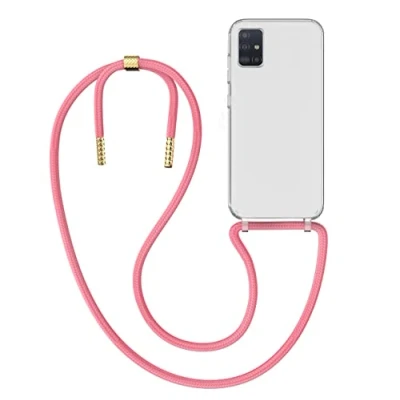 Immagine di MyGadget Cover per Samsung Galaxy A71 4G Custodia con Corda Case Cordino Trasparente Antiurto Laccio Tracolla Practical Stylish Rosa