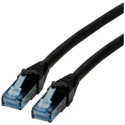 Immagine di Roline 21.15.2752 RJ45 cavo di rete, patch CAT 6A U/UTP 2.00 m Nero non schermato, Privo alogeni, Ritardante fiamma 1 pz.
