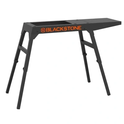Immagine di Blackstone 5013 Supporto universale per gambe con ripiano laterale, in metallo, colore: nero, realizzato adattarsi alle piastre da tavolo 43,2 cm o 55,9
