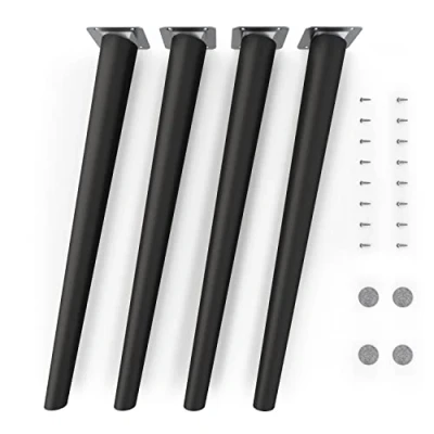 Immagine di gambe per mobili in legno sossai® Clif Round Nero Opaco Altezza: 45 cm HMF2 rotondo, conico (design inclinato) Materiale: massello (faggio) sedie, tavoli, armadi