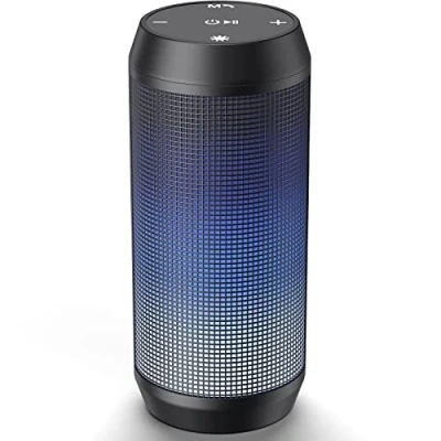 Immagine di VOSFEEL Cassa Bluetooth Potente Altoparlante Speaker Portatili Vero Stereo Wireless Hi Fi Bassi Potenti Luce LED Micro SD Chiamata Vivavoce Microfono Cavo USB