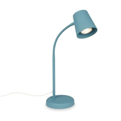 Immagine di BRILONER Abat jour da comodino, lampada scrivania orientabile, tavolo GU10 con interruttore a cavo, lettura, blu tortora