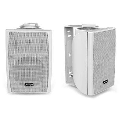 Immagine di Audibax Elipse 4 Bianco Diffusori Passivi da Scaffale HiFi Coppia di Altoparlanti Stereo a 2 Vie potenza Continua 20W Montaggio Parete Incluso con Woofer 4&quot;