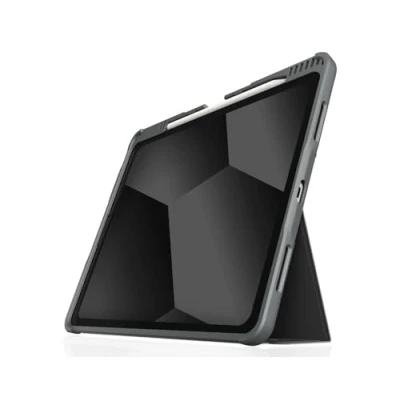 Immagine di STM Dux Plus Custodia robusta per iPad Air 13&quot; M2 2024, protezione contro le cadute, supporto con spazio Apple Pencil, antiscivolo, adatta ai bambini, retro trasparente trasparente, accensione e