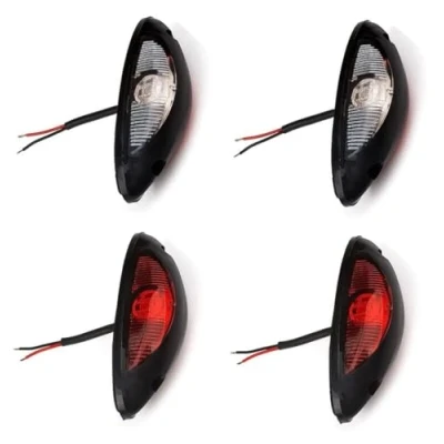 Immagine di 4 x lato verticale marcatore rosso bianco luci LED 12 V 24