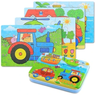 Immagine di Puzzle, Puzzle per Bambini, 4 Diversi Livelli di Difficoltà, 9 Pezzi, 12 15 20 Giocattolo Educativo Perfetto Ragazzi Ragazze 2 Anni +