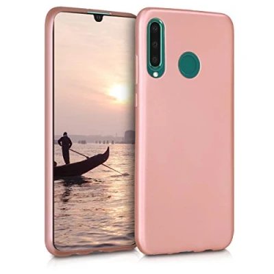 Immagine di kwmobile Custodia Compatibile con Huawei P30 Lite Cover Back Case Morbida Protezione in Silicone TPU Effetto metallizzato oro rosa