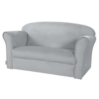 Immagine di roba Divano per Bambini Lil Sofa 2 Posti con Braccioli Tessuto in Velluto Morbido e Soffice Arredamento dai 18 Mesi Grigio