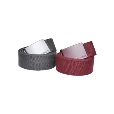 Immagine di Urban Classics 2 PACK Cintura, Uomo, Taglia: S/M, Bordeaux charcoal